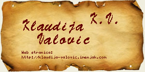 Klaudija Valović vizit kartica